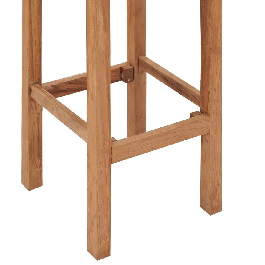 Tabourets de bar lot de 4 bois de teck massif - 4
