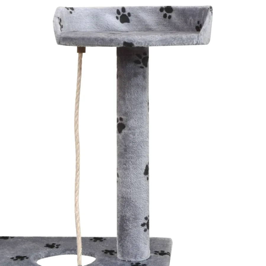Arbre à chat et griffoir Sisal 150 cm Empreintes de pattes Gris - 4