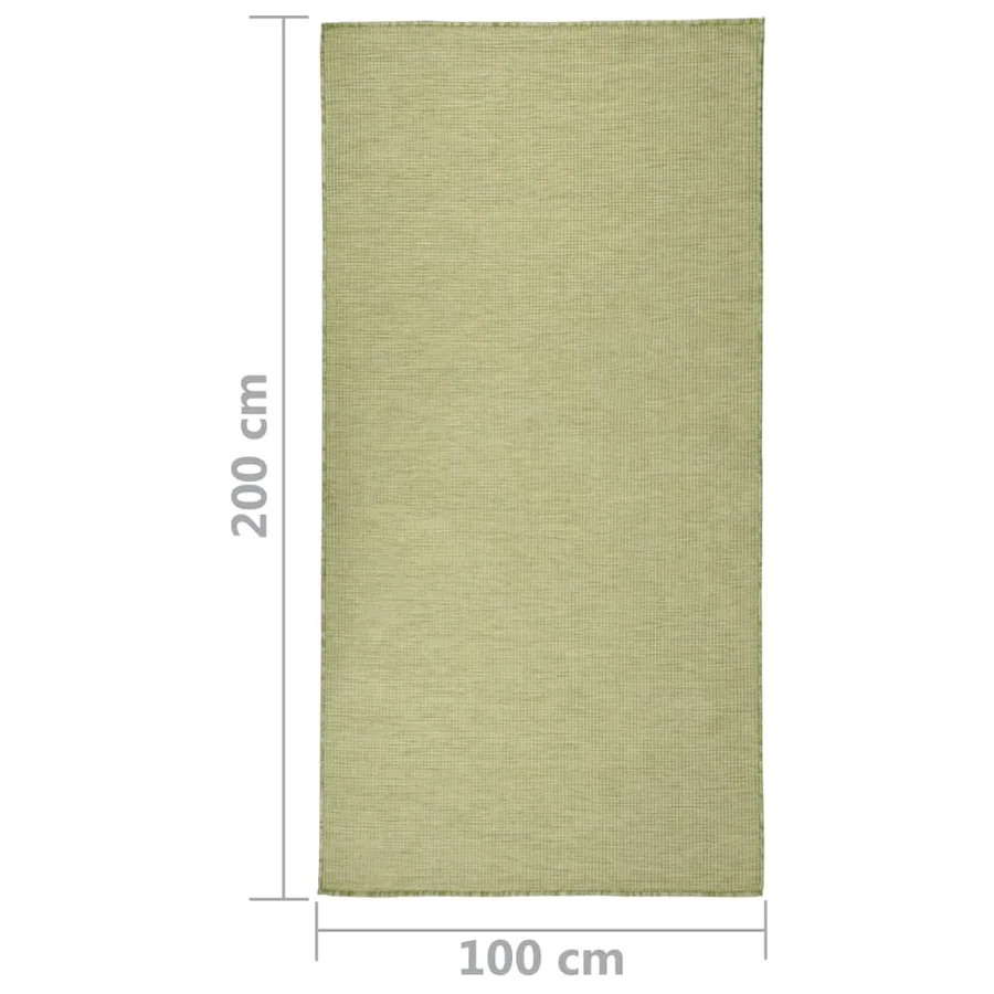 Tapis à tissage plat d'extérieur 100x200 cm Vert - 6
