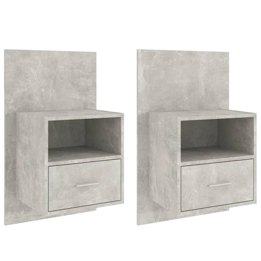 Tables de chevet murales 2 pcs Gris béton - 2