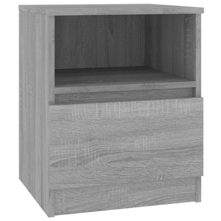 Table de chevet sonoma gris 40x40x50 cm bois d'ingénierie - 2