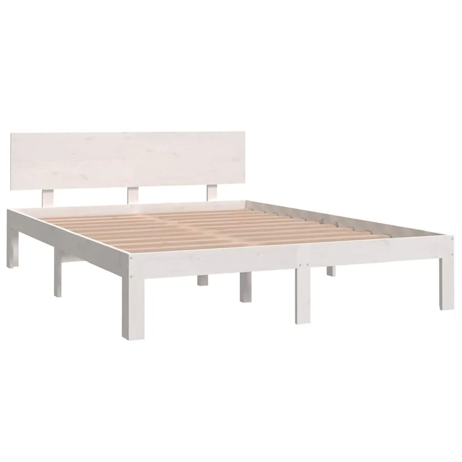 Cadre de lit sans matelas blanc 150x200 cm - 3