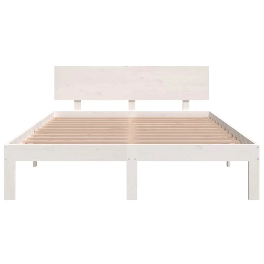 Cadre de lit sans matelas blanc 150x200 cm - 4
