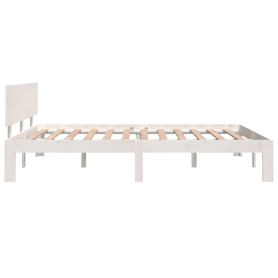 Cadre de lit sans matelas blanc 150x200 cm - 5