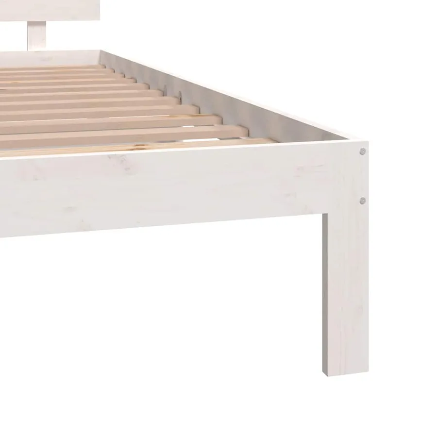 Cadre de lit sans matelas blanc 150x200 cm - 6