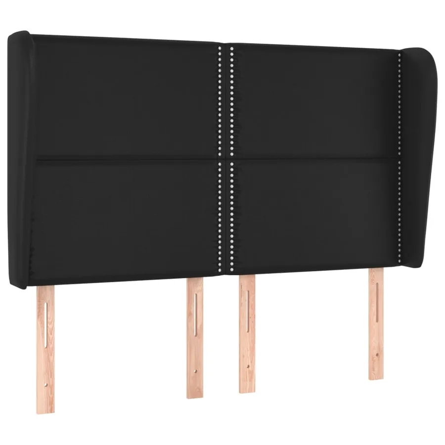 Tête de lit avec oreilles Noir 147x23x118/128 cm Similicuir - 2