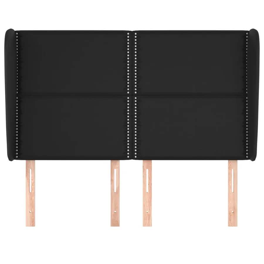 Tête de lit avec oreilles Noir 147x23x118/128 cm Similicuir - 3
