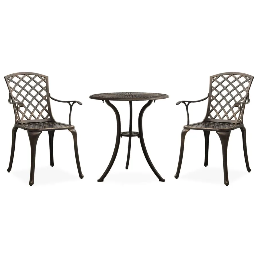 Ensemble de bistro 3 pcs Aluminium coulé Bronze