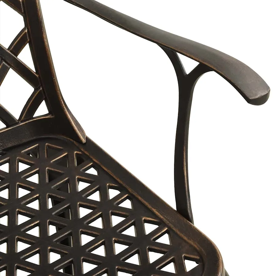 Ensemble de bistro 3 pcs Aluminium coulé Bronze - 4