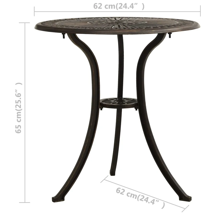 Ensemble de bistro 3 pcs Aluminium coulé Bronze - 9