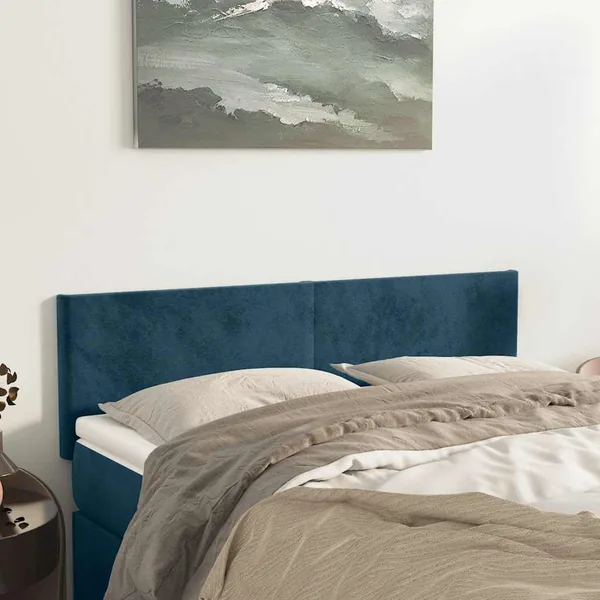 Têtes de lit Bleu foncé 144 x 5 x 78/88 cm Velours