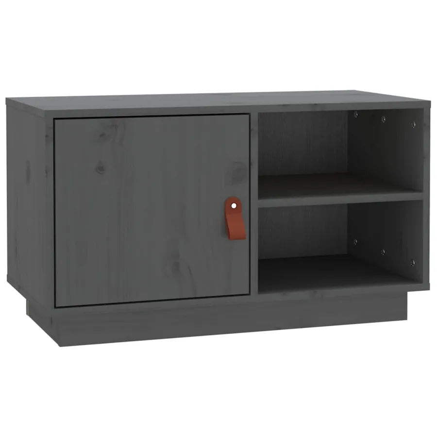 Meuble TV Gris 70x34x40 cm Bois de pin massif - 2