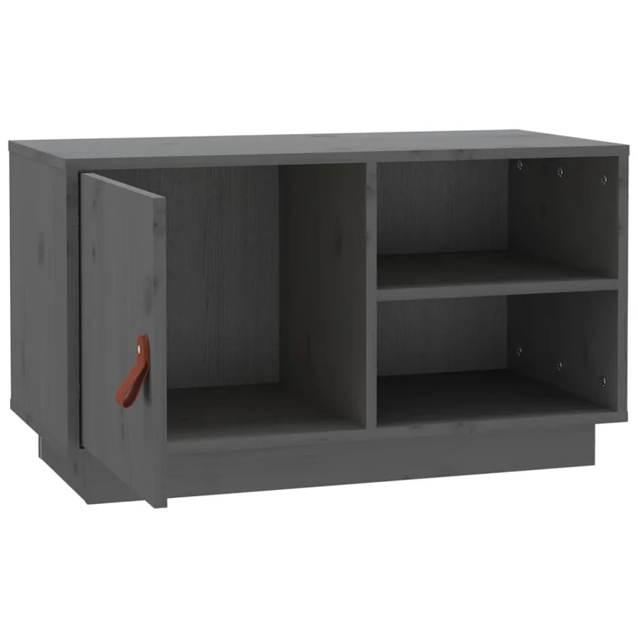 Meuble TV Gris 70x34x40 cm Bois de pin massif - 7