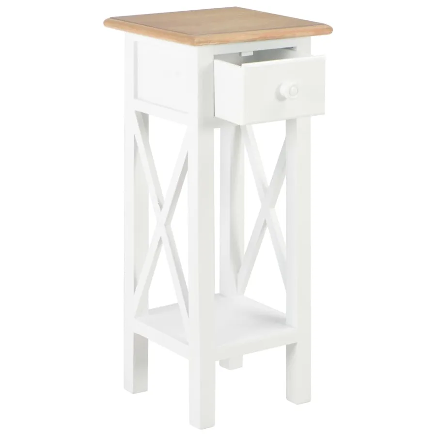 Table d'appoint Blanc 27 x 27 x 65,5 cm Bois - 2
