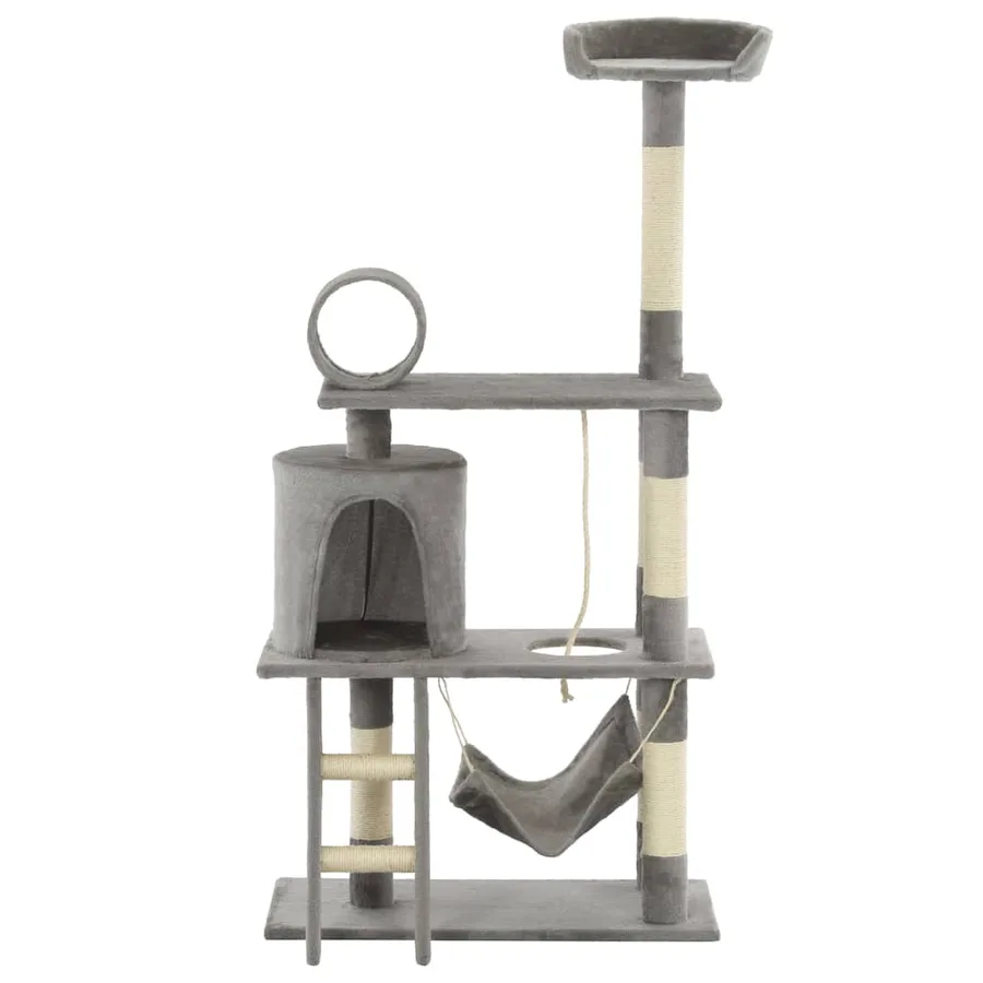 Arbre à chat avec griffoirs en sisal 140 cm Gris - 2
