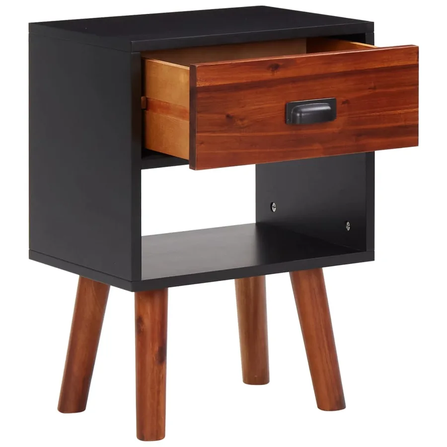 Bois d'acacia massif Table de chevet 40x30x57 cm - 3