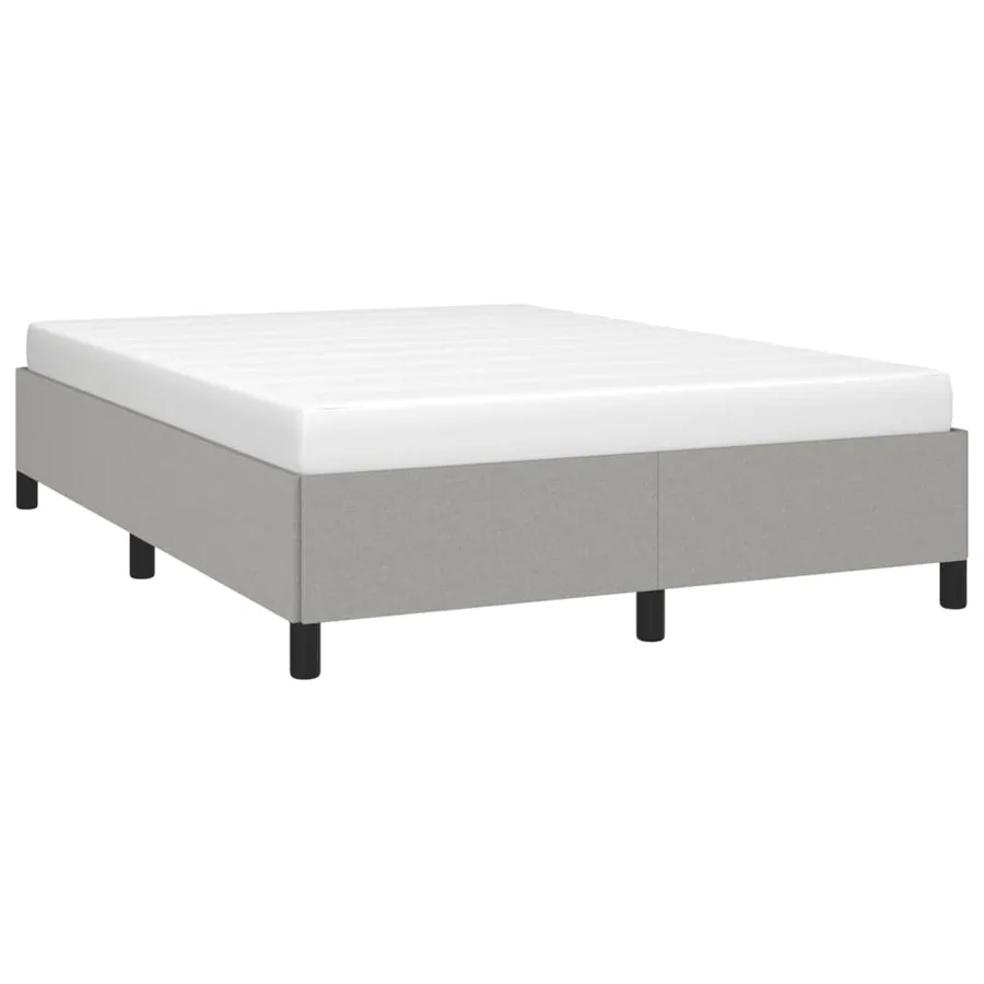 Cadre de lit sans matelas gris clair 140x190 cm tissu - 4