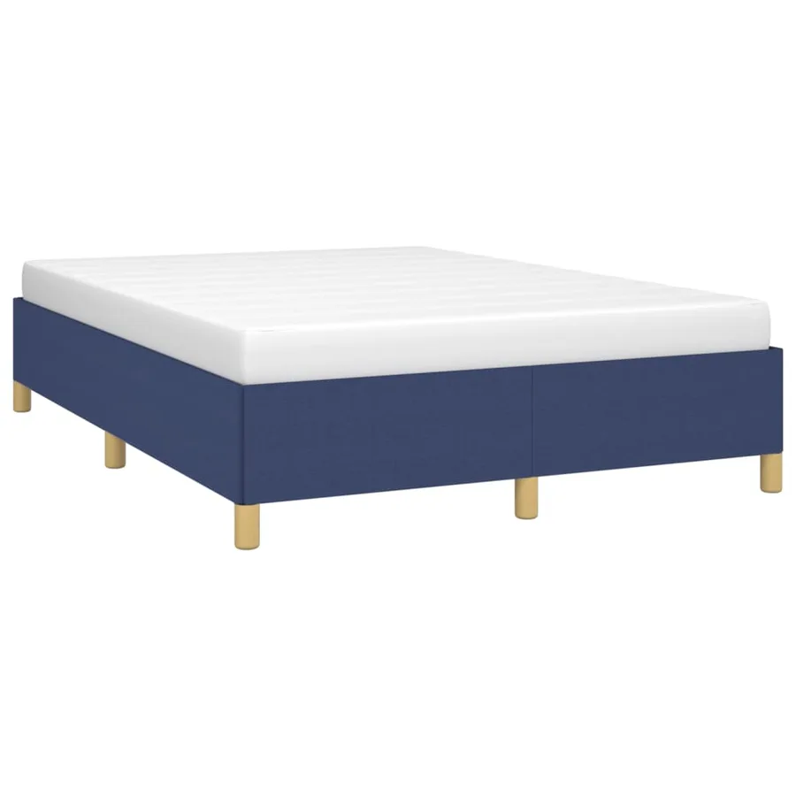 Cadre de lit sans matelas bleu 140x190 cm tissu - 3