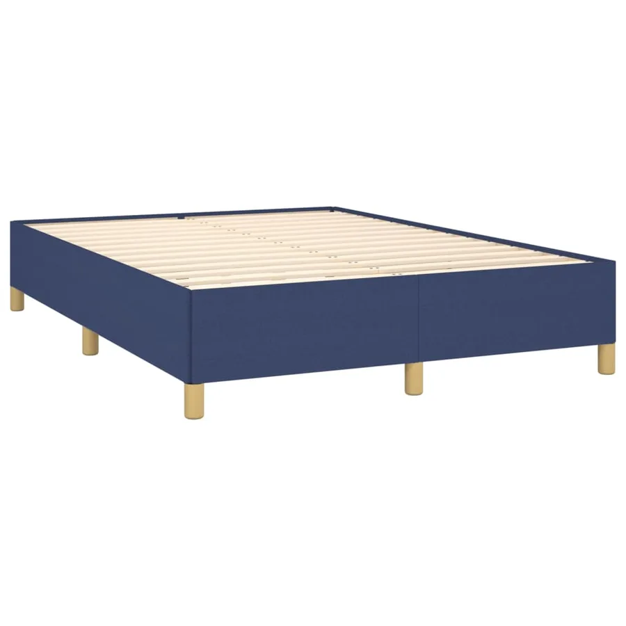 Cadre de lit sans matelas bleu 140x190 cm tissu - 4