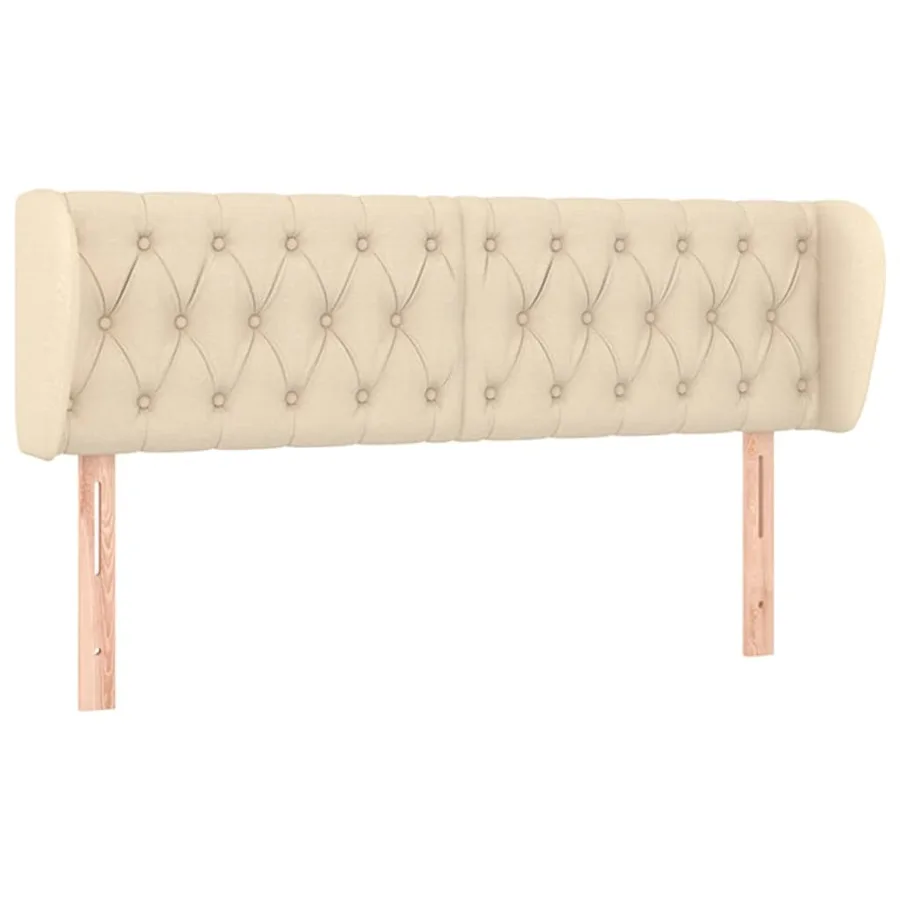 Tête de lit avec oreilles Crème 147x23x78/88 cm Tissu - 2