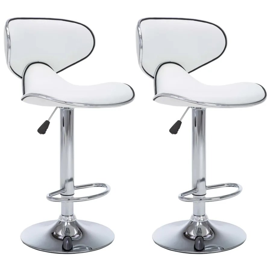 Tabourets de bar 2 pcs blanc similicuir - 2