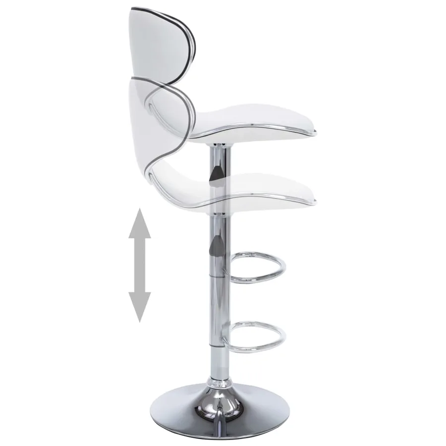 Tabourets de bar 2 pcs blanc similicuir - 5