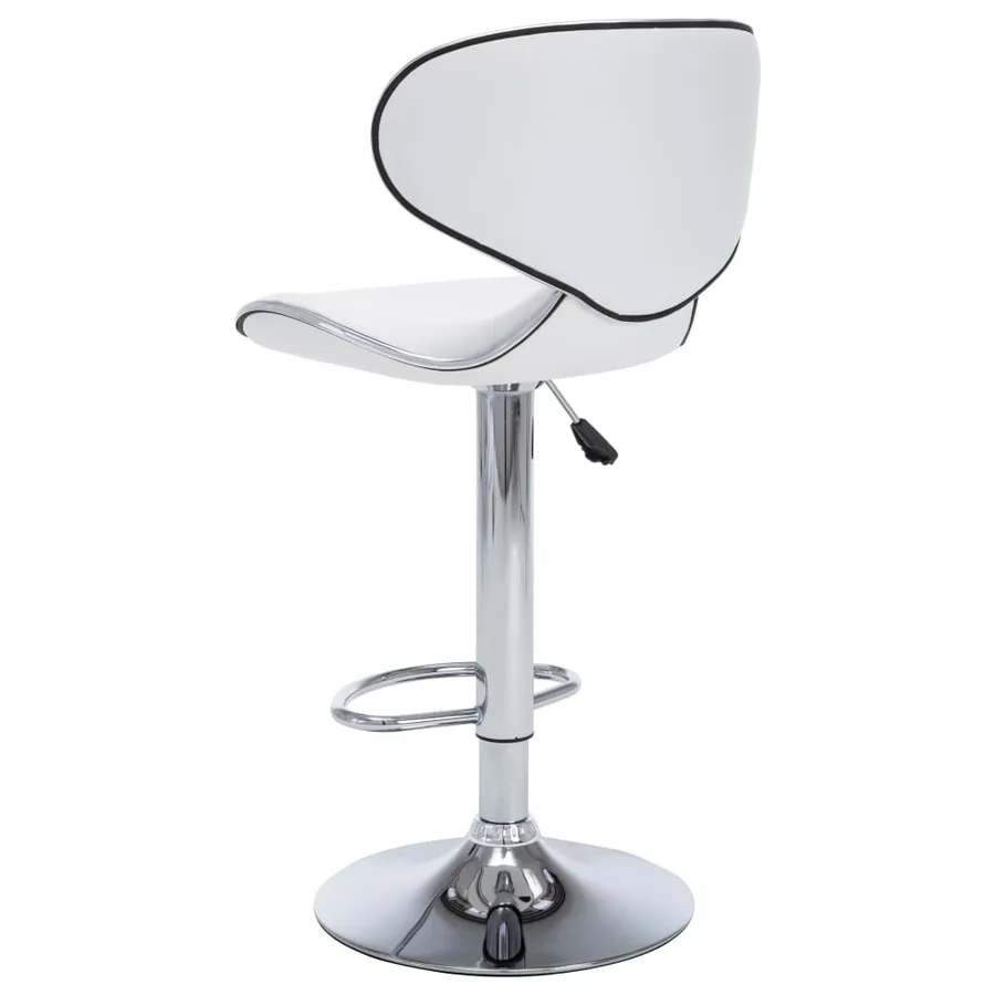Tabourets de bar 2 pcs blanc similicuir - 6