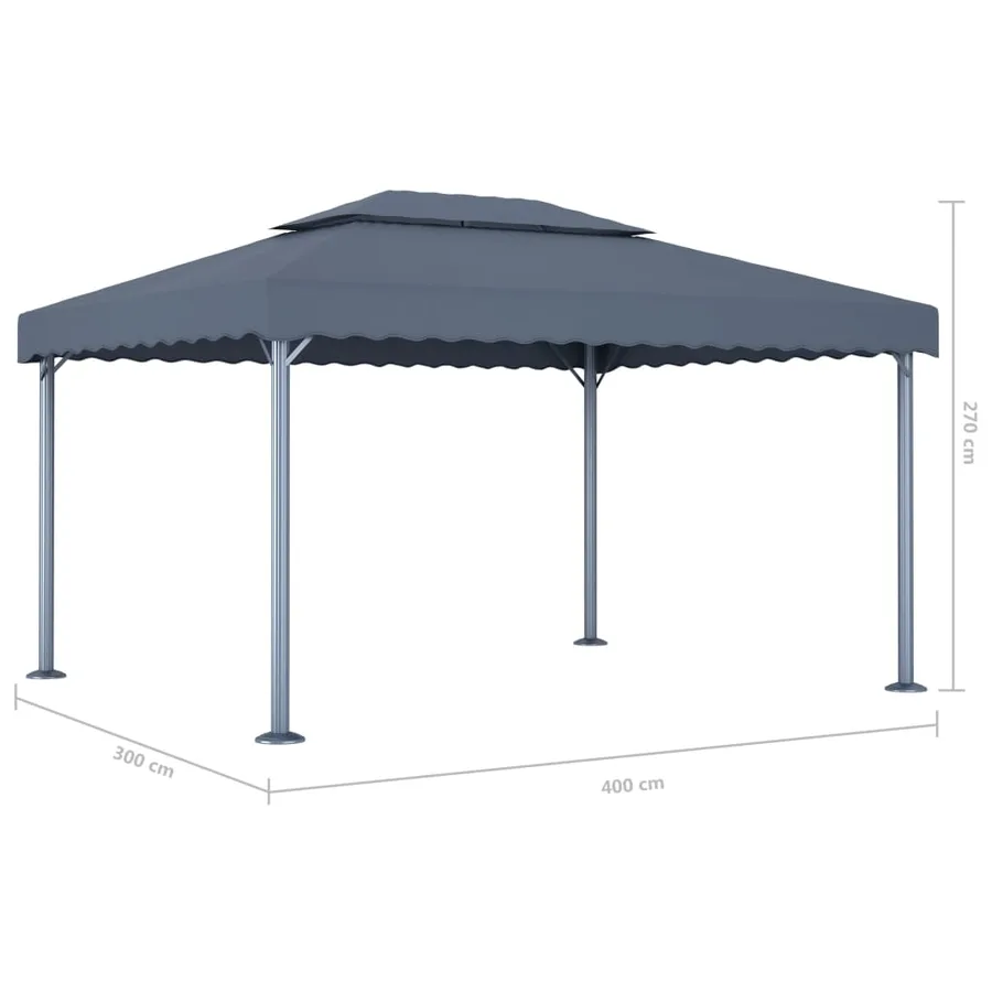 Tonnelle 400x300 cm Anthracite Aluminium - 5