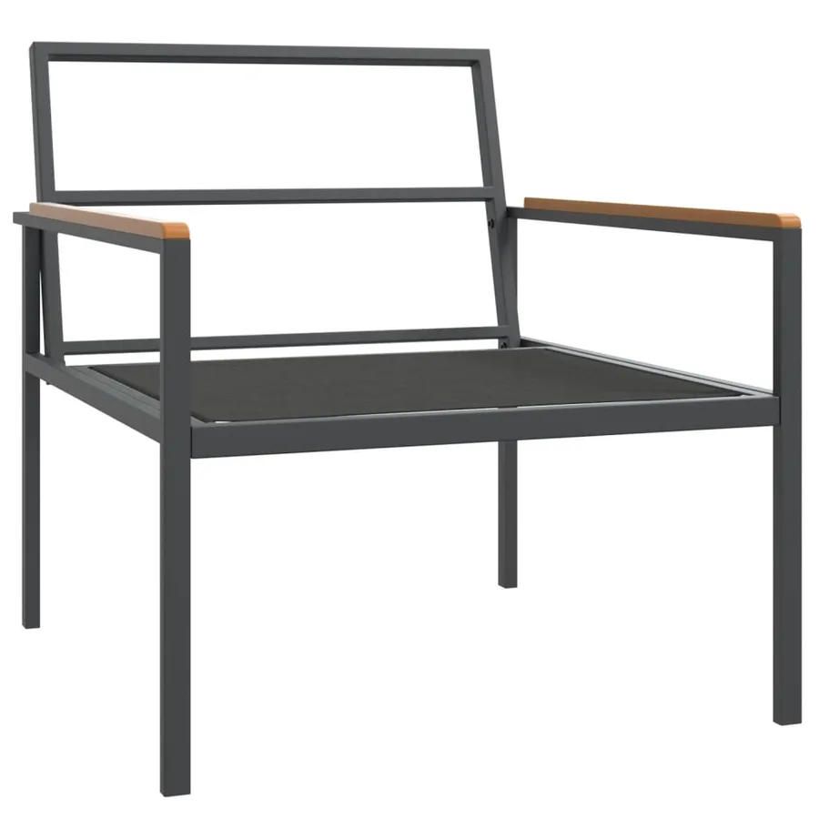 Salon de jardin avec coussins 3 pcs anthracite acier - 4