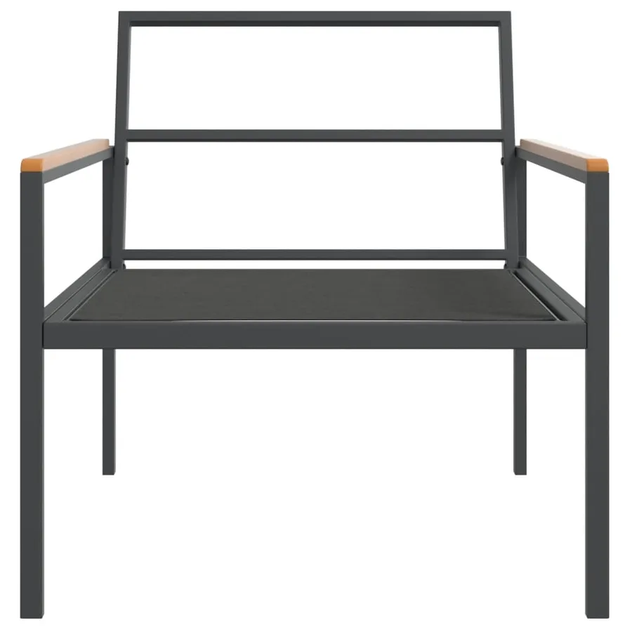 Salon de jardin avec coussins 3 pcs anthracite acier - 5