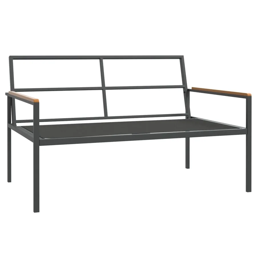Salon de jardin avec coussins 3 pcs anthracite acier - 8