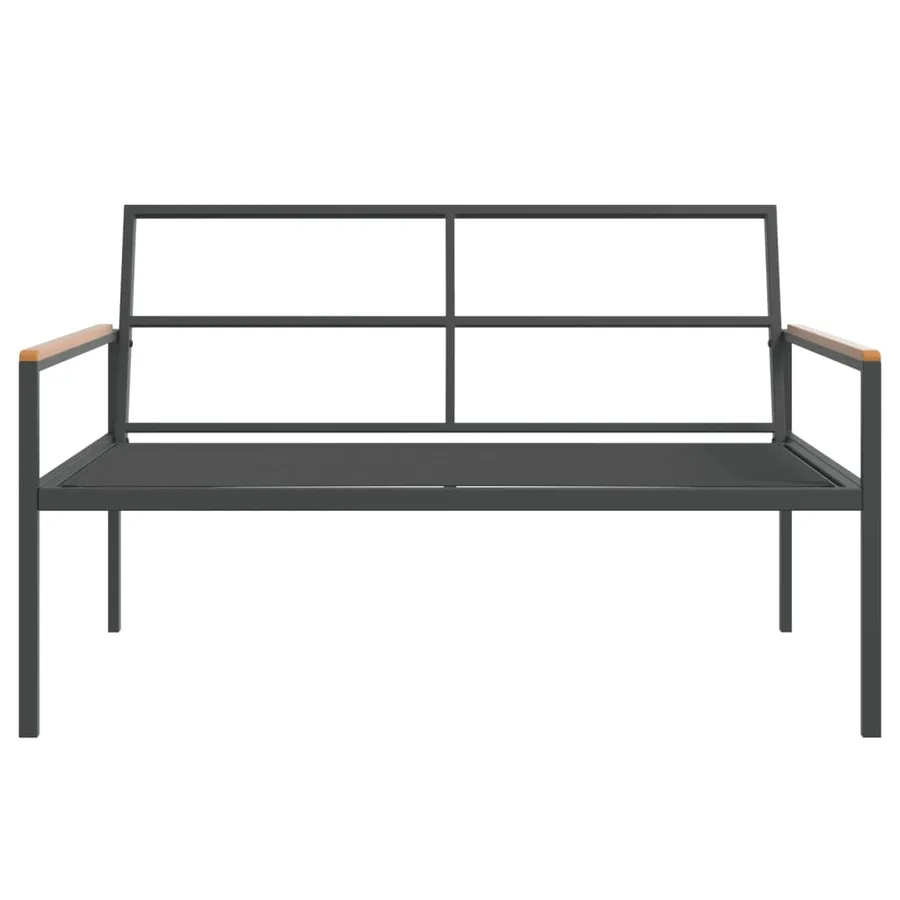 Salon de jardin avec coussins 3 pcs anthracite acier - 9