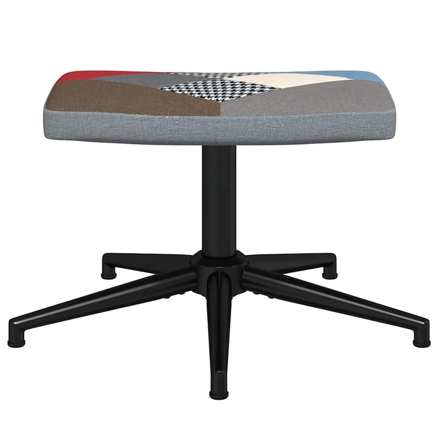 Chaise de relaxation avec repose-pied Patchwork Tissu - 6