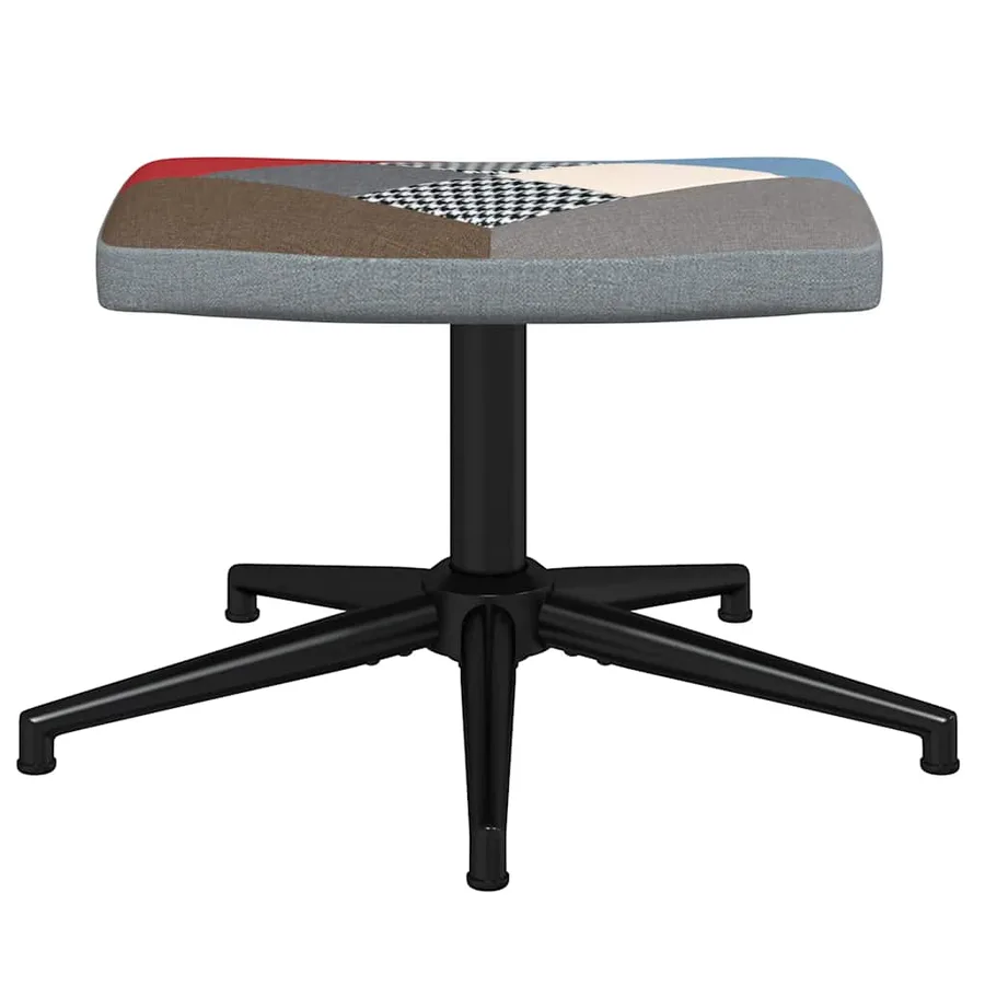 Chaise de relaxation avec repose-pied Patchwork Tissu - 7