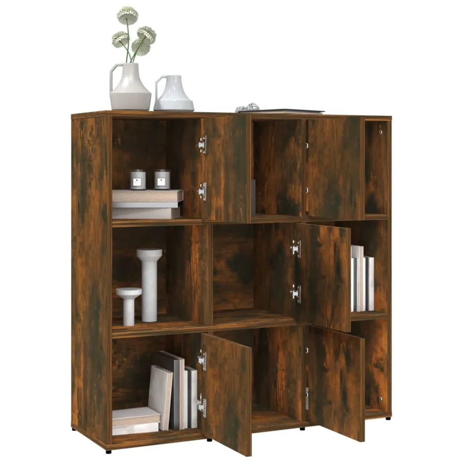 Bibliothèque Chêne fumé 90x30x90 cm Bois d'ingénierie - 4