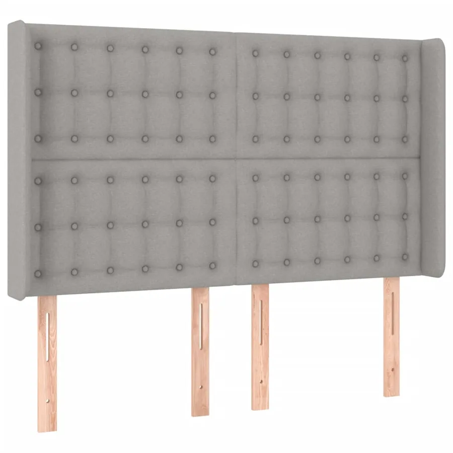 Tête de lit à LED Gris clair 147x16x118/128 cm Tissu - 3