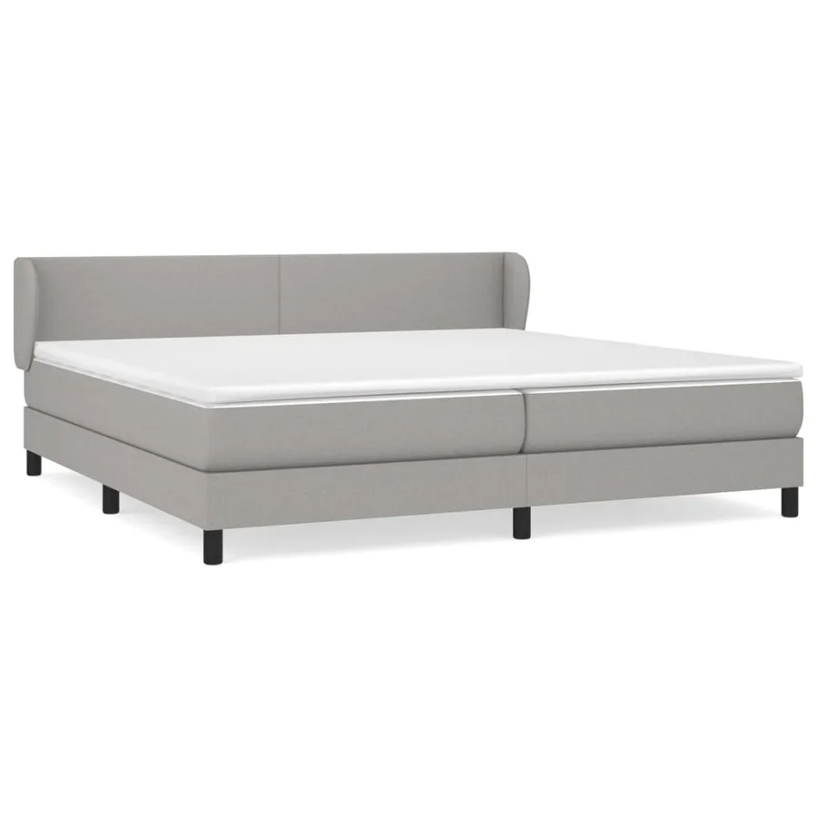Sommier à lattes de lit avec matelas Gris clair 200x200cm Tissu - 2