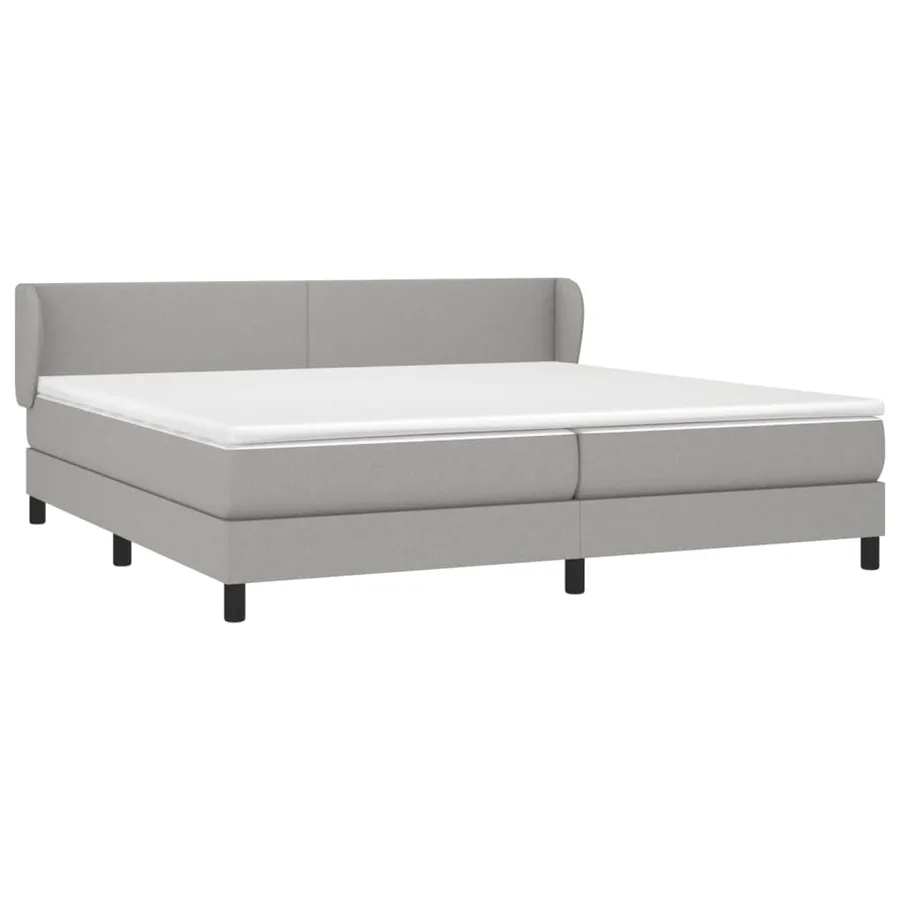 Sommier à lattes de lit avec matelas Gris clair 200x200cm Tissu - 3
