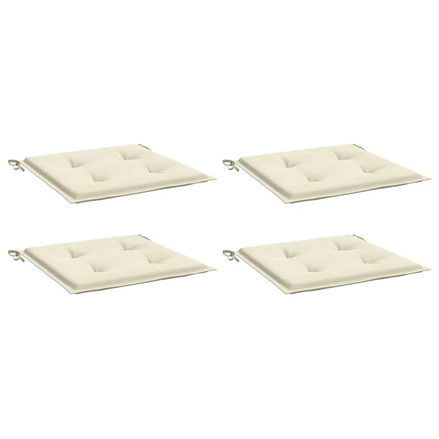 Coussins de chaise de jardin lot de 4 crème 40x40x4 cm - 3