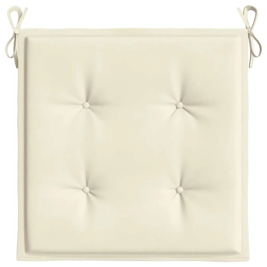 Coussins de chaise de jardin lot de 4 crème 40x40x4 cm - 6