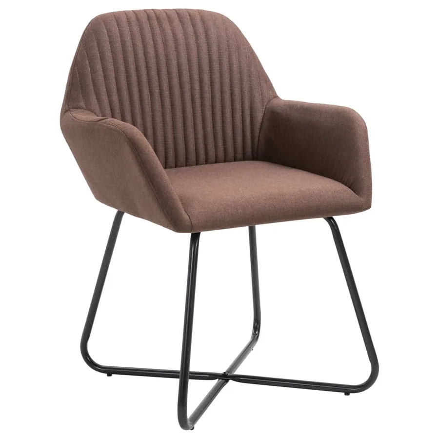 Chaises à manger lot de 2 marron tissu - 2