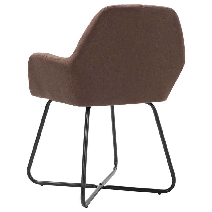 Chaises à manger lot de 2 marron tissu - 5