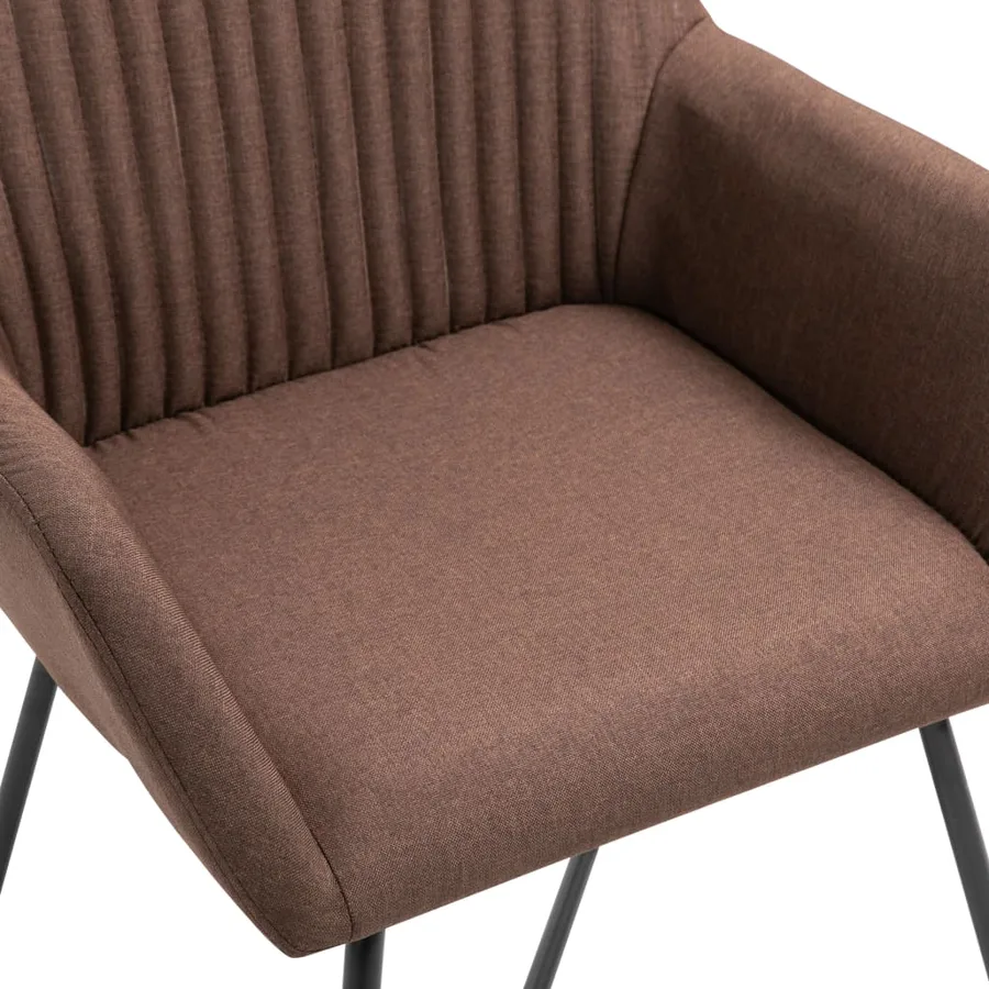 Chaises à manger lot de 2 marron tissu - 6
