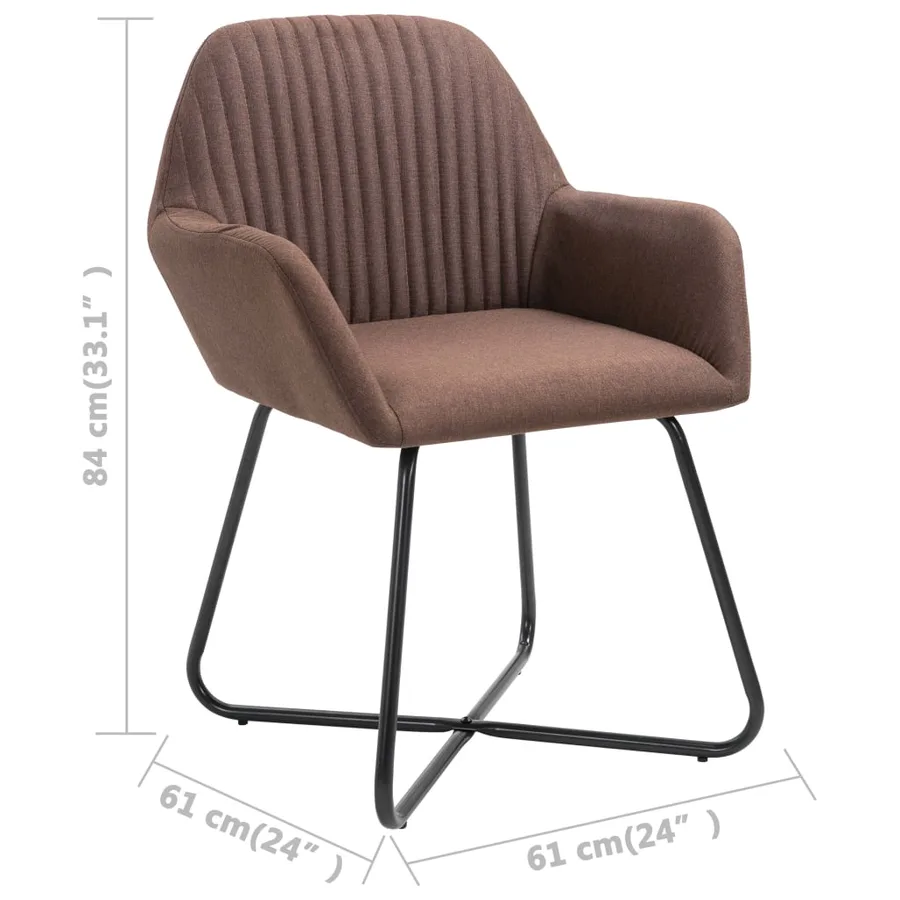Chaises à manger lot de 2 marron tissu - 8