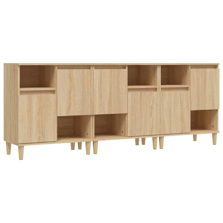 Buffets 3 pcs chêne sonoma 60x35x70 cm bois d'ingénierie - 2