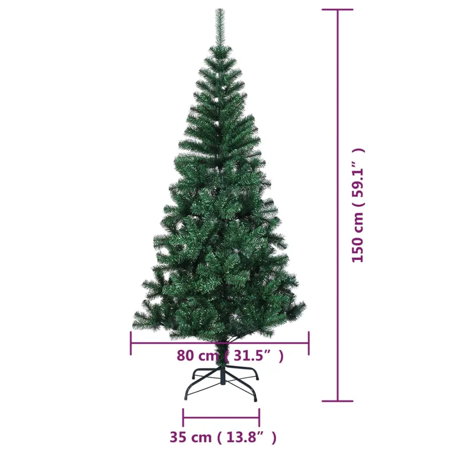 Sapin de Noël artificiel pointes iridescentes Vert 150 cm PVC - 8