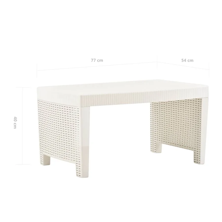 Salon de jardin 3 pcs Plastique Blanc - 11