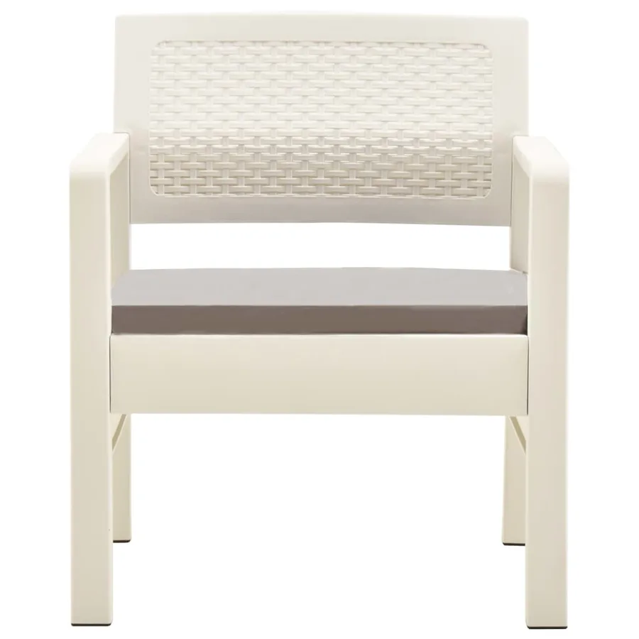 Salon de jardin 3 pcs Plastique Blanc - 3