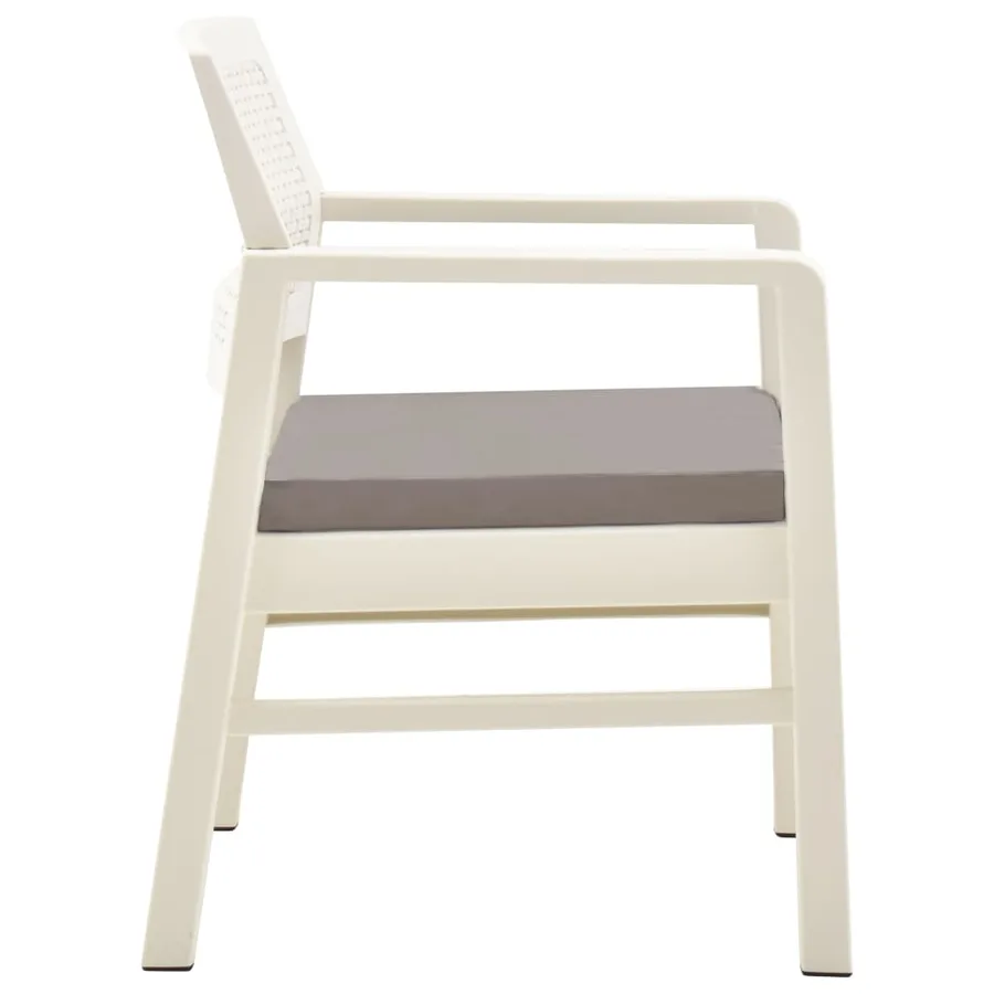Salon de jardin 3 pcs Plastique Blanc - 4