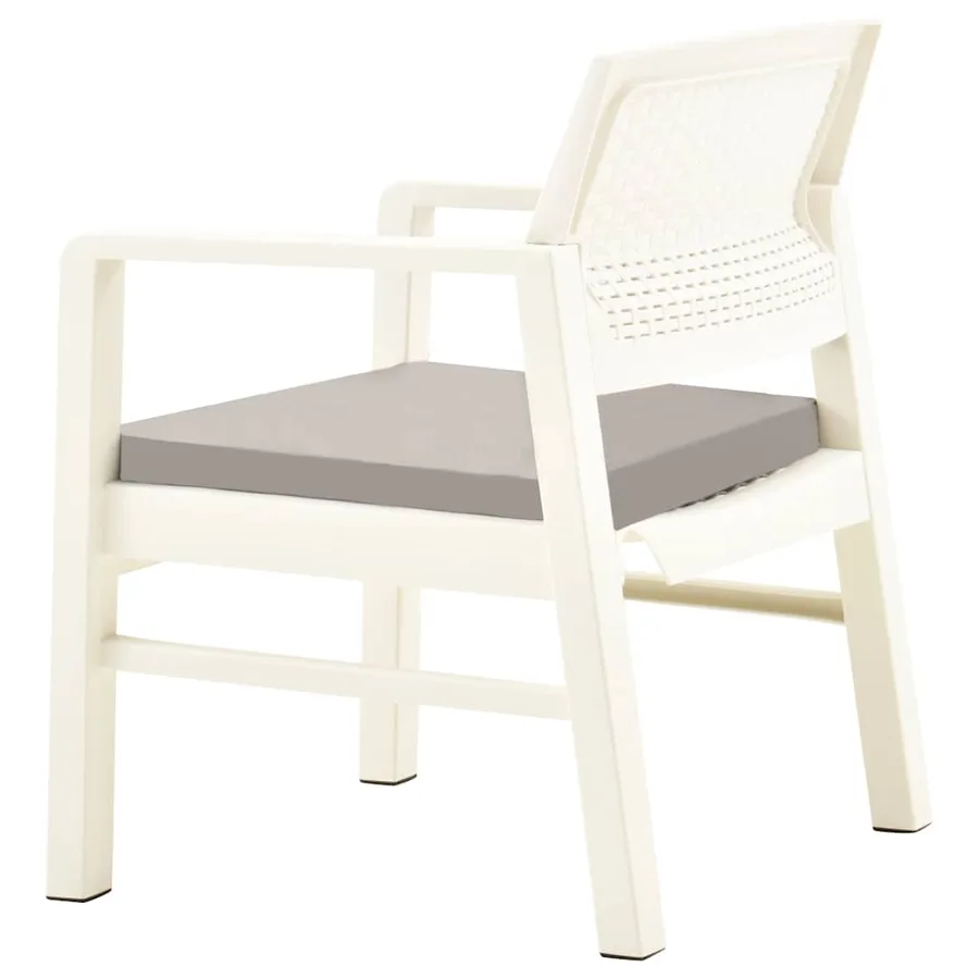 Salon de jardin 3 pcs Plastique Blanc - 5